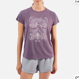Reel Life Ladies' Split Back Graphic Tee nwt